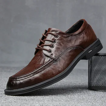 Нови мъжки бизнес кожени обувки от волска кожа, Ежедневни мъжки обувки Zapatos Hombre Herren Schuhe, Sapatos Masculinos, мъжки обувки