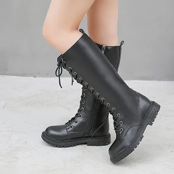 Обувки за момичета; колекция 2019 година; сезон есен-зима; нови детски тънки обувки; модни корейската версия на обувки-тръби, топла памучен обувки за момичета от две части