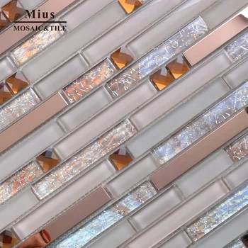 Огледална стъклена мозайка е смес метална мозайка плочки