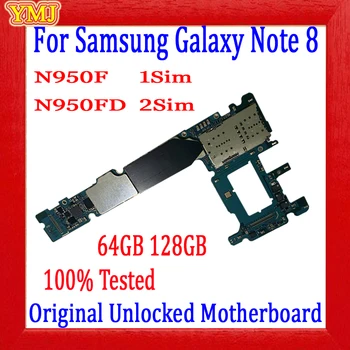 Операционната система Android За Samsung Galaxy Note 8 N950F N950FD дънна Платка Оригиналната разблокированная За Galaxy Note 8 N950FD Логическа заплащане на 100% тествана