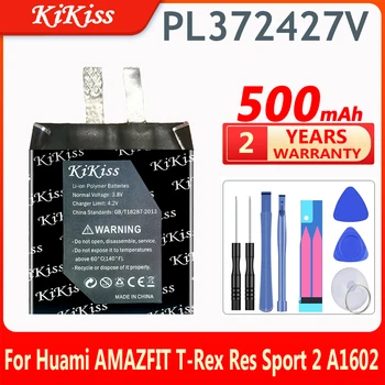 Оригинален KiKiss 500 ма PL372427V Сменяеми батерии за Спортни Часа Huami AMAZFIT A1602 A1612 Смарт Часовници Акумулаторна Батерия