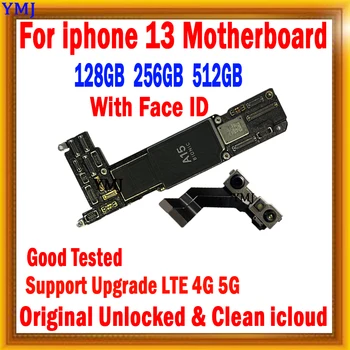 Оригиналът е За дънната платка iPhone 13 iCloud Отключена Placa С пълна Чип, Поддръжка на дънната платка Актуализация тествани логическа платка с FaceID