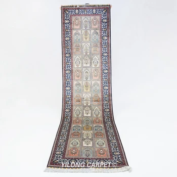 Персийски Копринен килим 2,5 'x10' Четырехсезонный Изтънчен Ориенталски килим, ръчно изработени Runner (ZQG608A)