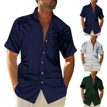 Плажната Хавайска тениска с Принтом, Мъжки t-shirt, Лятна Мода, Морски Мъжки Ежедневни Ризи, Ретро класически европейски и американски стил