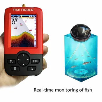 Портативен Умен LCD Здрава Дълбочина от 100 Метра Безжичен Сонар Сензор Риболовна Стръв Сонар Fishfinder за Езерна Морски Риболов