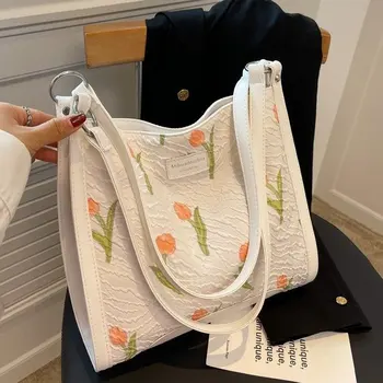 Последната Дизайнерска Мода Дамска чанта, френска Сънливи Цвете Чанта През Рамо Дамски Чанти-Тоут, Ръчно