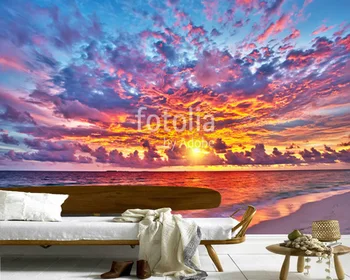 Потребителски плажни тапети на стенописите, на малдивските острови в океана, природен пейзаж стенопис за хола спални фон papel de parede