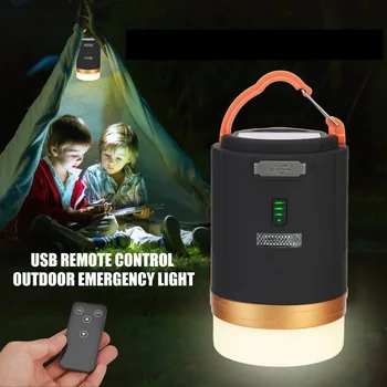 Практичен Здрав USB Акумулаторна Лампа за Палатка, многофункционален Висящ Лампа с Дистанционно Управление за нощуване на Открито, Туризъм