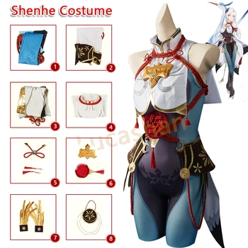 Предварителна продажба на Игри Genshin Impact Shenhe Костюм на Секси Кимоно Униформи Аниме Shenhe Костюми За Cosplay Хелоуин Кралят Облекло За Жени