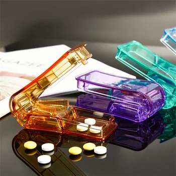 Преносима Кутия За Рязане На Таблетки Мини Кутия За Лекарства Таблеточный Нож 6 Цвята Калъф За Съхранение Таблетки Мелница Пътна Кутия За Хапчета 2022