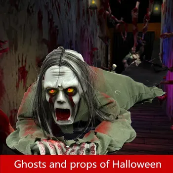 Призраци на Хелоуин се правят подпори на къщата с духове манекен на ужасите на зомби Тайната стая избягва само на електрически пълзи