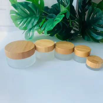 Произведено в Китай гравиране на лого бамбук крем козметична банка екологично чиста дървена капачка бамбук различни размери на кутията