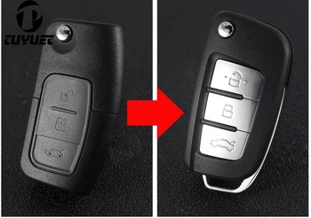 Промяна Флип-сгъваем Калъф за дистанционно Ключ с 3 Бутона за Ford Mondeo Focus, Fiesta, S-MAX Key FOB Cover