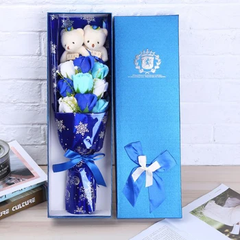 Пъстри цветя сапун плюшено букет играчка за Свети Валентин Подаръци за рождения Ден на играчка мечка магаре мультяшные животни