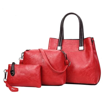 Пятицветная женствена чанта от мека кожа, от три части, многофункционална ежедневна дамска чанта-месинджър с едно рамо, дамски портфейл за партита