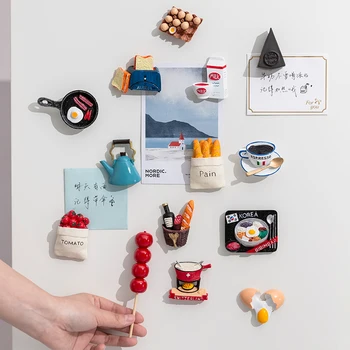 Сладък набор от 3D Магнит за Хладилник от Смола, Мультяшная Стикер за хладилник с Надпис 