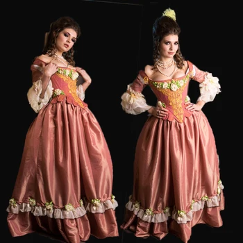 Специално подбран!НОВАТА Кралска Френска херцогинята на 18-ти век, Ретро Средновековен Театър Реконструкция Епохата на Възраждането Гражданска война Викторианска рокля HL-308