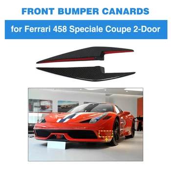 Сплитери Предна Броня Перки Canards за Ferrari 458 Speciale 2014 2015 г. от Въглеродни Влакна
