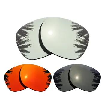 (Сребрист + черно + оранжево-червено и огледално покритие) 3 чифта поляризирани сменяеми лещи за Garage Rock 100% Защита от UVA и UVB лъчи