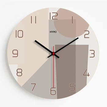 Творчески Модерните Стенни Часовници Проста Всекидневна Скандинавските Безшумни Цифрови Метални Кварцов Стенен Часовник Reloj De Pared Home Decor DL60WC
