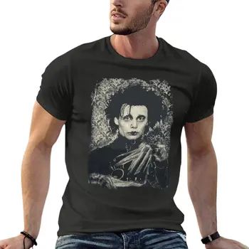 Тениски Edward Scissorhands - Johnny Depp Oversize, Брандираната мъжки дрехи, Градинска дрехи от 100% памук Тениска Голям Размер