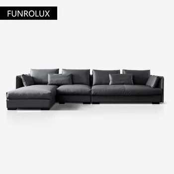 Технология текстилен разтегателен Модерен прост модерен разход диван за хол, голям и малък апартаментен свободно подвижна моющийся диван