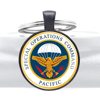 Тихоокеанското Командване За Специални Операции Модерен Модел Стъклен Купол Ключодържатели Мъже, Жени Ключодържател Бижута Подаръци