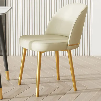 Удобни Луксозни Трапезни Столове, Метални Бели Скандинавските Модни Кресла За Почивка Мобилни Шезлонги Salle Manger Трапезни Столове, Мебели