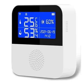 Умен Термометър-Влагомер, WiFi-следи температурата и влажността с 2,9-инчов LCD дисплей, влага в помещението