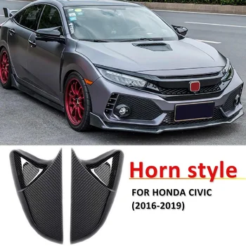 Форма на Рог ABS Въглеродни Влакна Стил Странично Огледало за Обратно виждане Cover Капаци за Задно виждане За Honda За Civic 10th 2016 2017 2018