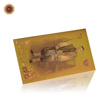 Цвят Банкноти WR Тайланд 70 Юбилейна Златна Банкнота е Фалшива Пари за украшение Колекция Сувенирни Подаръци