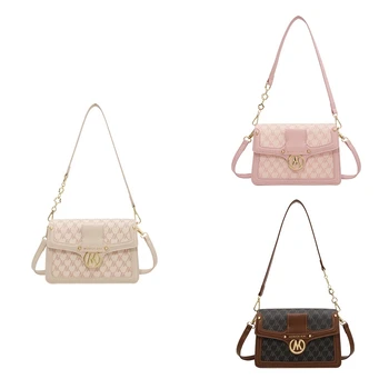 Чанта с високо Чувство за Дамски Модни Чанта На Едно Рамо, Универсална Популярната Чанта-Месинджър, Малка Квадратна Чанта