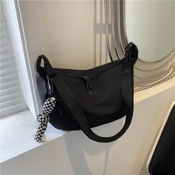 Чантата е с голям капацитет Дамски 2022 Нов Прилив на модата в едно рамо Наклонена чанта през рамо Договорна Жокер Холщовая чанта Кнедли Бкп