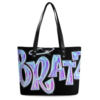 Чанти Bratz Y2k Естетически Кукли Bratz Пътна Чанта-Тоут Студентски Модерна Чанта На Рамото С Потребителски Дръжка От Изкуствена Кожа, Чанти За Пазаруване