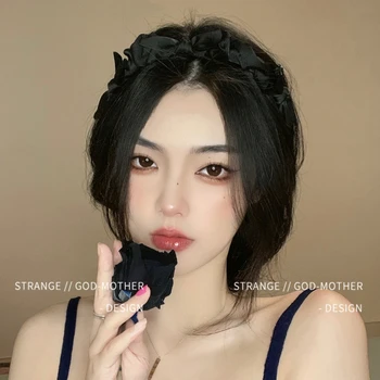 Черна лък панделка за коса женски годишен ретро темперамент супер Xi ' an Сен старши чувство главоболие панделка за коса карта на лицето прическа
