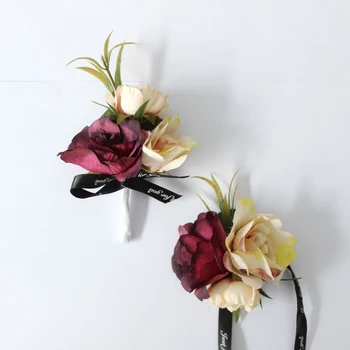 булката на младоженеца шаферките корсаж китката цветя на сватбени corsages реквизит за снимки бала изкуствени цветя