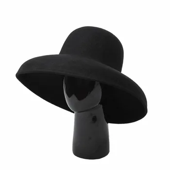 есен-зима, Новата мода, ретро купол, провиснала вълнена Фетровая шапка, дамски сценична фетровая шапка във формата на камбана в стил на модния подиум