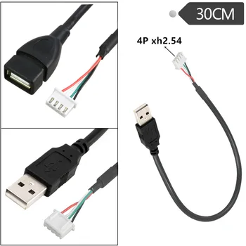 USB2.0 до 4P xh2.54 кабел 4P XH2.54 Жена към USB 2.0 Женски и мъжки USB кабел за Dupont 4-пинов кабел за предаване на данни 30 см/0,3 м
